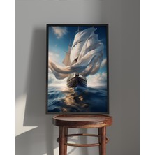 Rosa Art Tablo | Ahşap Çerçeveli Tablo | Çerçeveli Poster | Soyut, Gemi Temalı Tablo