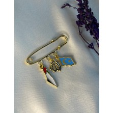 Filistin Doğu Türkistan Bayraklı Allah Lafzı Broş, Filistin Yaka Iğnesi, Filistin Destek