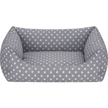 Ozlstor Pet Comfort Uniform Gri Puyeli Kedi ve Köpek Yatağı M 60X50CM