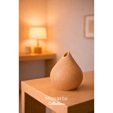 Mosarte Damla Formlu Modern Dekor Vazosu 3D Doku Yüzeyli