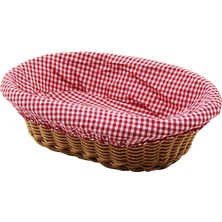 Shopwave Oval Renkli Bezli Ip Hasır Ekmek Sepeti Kulplu TABAN:11.5X20 - AĞIZ:18X28 Derinlik:7cm (5047)