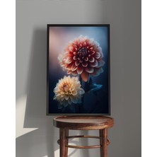 Rosa Art Tablo | Ahşap Çerçeveli Tablo | Çerçeveli Poster | Dahlia, Yıldız Çiçeği Tablo, Çiçek Temalı Tablo