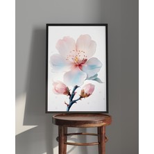Rosa Art Tablo | Ahşap Çerçeveli Tablo | Çerçeveli Poster | Pembe Tomurcuklu Badem Çiçeği Tablosu