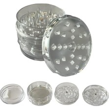 Grınder Parçalayıcı Plastik Baharat Öğütücü Herb Spice 4 Katmanlı (60MM-SEFFAF)