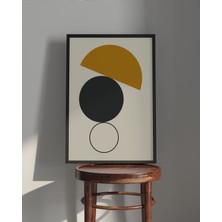 Rosa Art Tablo | Ahşap Çerçeveli Tablo | Çerçeveli Poster | Soyut Daireler Tablo, Soyut Tablo