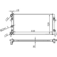 Oris Orıs BAU063016 - Radyatör Brazing A1-Ibıza V-Polo 1.2-1.4-1.6 09 Ac Klimasız Mek 648×326X16