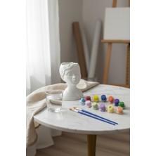 Çiçekli Atölye Zenci Kadın Saksı ve Kalemlik Boyama Seti