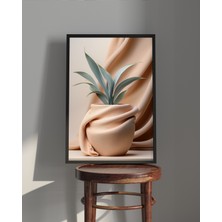 Rosa Art Tablo | Ahşap Çerçeveli Tablo | Çerçeveli Poster | Kadife Saksı, Çiçek Temalı Tablo