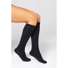 Bamboo Star Bambu Kadın Dizaltı Siyah Uzun Yumuşak Dikişsiz Çorap /pantolon Çorabı / Teni Göstermeyen Çorap