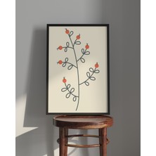 Rosa Art Tablo | Ahşap Çerçeveli Tablo | Çerçeveli Poster | Bitki ve Çiçek Temalı Tablo, Soyut,minimal Tablo