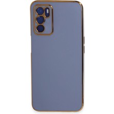 Oppo A16 Kılıf Volet Silikon - Mavi