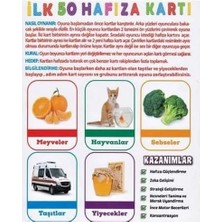 Oyuncak Minik Bebeğimin Ilk 50 Hafıza Kartları ve Ilk 50 Hayvanlar Kartları Kart 2'li Set Eğitici Öğretici Zeka Gelişimi Anaokulu ve Kreş Seviyesi Için Uygun