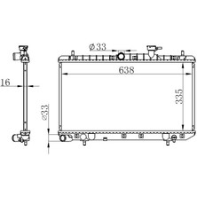 Oris Orıs BHY001016 - Radyatör Brazing Accent Iı Admıre 1.6ı 00-05 Ac Klimasız Mek Otom 335×638X16