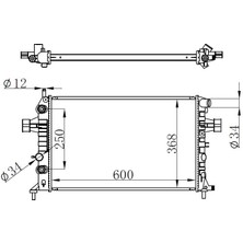 Oris Orıs BOP104026 - Radyatör Brazıng Astra G-Zafıra 1.4 16V-1.6 16V-1.8 16V-2.0 16V-2.2 16V Ac Klimasız Mek Otom Br 600