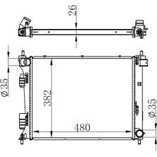 Oris Orıs BHY141026 - Radyatör Brazing Accent Blue-I20-Kıa Rıo Dizel 11 Manuel 480×382X26