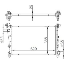 Oris Orıs BFI051026 - Radyatör Fıat Egea 1.3-1.6 Multijet-1.4 Al-Pl-Brz 620×398X26