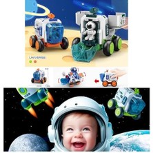 Oyuncak Sürtmeli Astronotlu Uzay Arabası Uzay Roketi Uzay Mekiği 3 Lü Uzay Istasyonu Araçları Seti