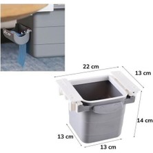 Sinerjim Mini Masa Çöp Kovası Plastik Tezgah Altı Geri Çekilebilir Yapışkanlı Görünmez Bölme Pratik
