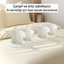 4 Adet Çarşaf Sabitleyici – Çarşaf Klipsi, Yatak Çarşafı Tutucu ve Kilitleyici Klips Seti, Kayma Önleyici Dayanıklı Plastik Çarşaf Sabitleme Aparatı, Tüm Yatak Boyutlarıyla Uyumlu