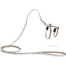 Ozlstor Beeztees Yavru Kedi Göğüs Tasması ve Gezdirme Kayışı, 120CM, Yeşil, 15-33CM