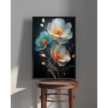 Rosa Art Tablo | Ahşap Çerçeveli Tablo | Çerçeveli Poster | Modern, Minimal Çiçek Tablo, Çiçek Temalı Tablo