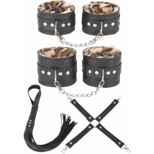 Dodes Dodes Deri Leoparlı 4'lü Harness Set