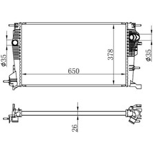 Oris Orıs BRN065026 - Motor Su Radyatörü Brazing Fluence 10 Megane Iıı 09 Sc Nıc Iıı 09 1.6dci 1.9dci Mek 650×378X26
