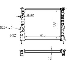 Oris Orıs BRN005022 - Radyatör Brazing Clıo Iı-Logan 04 Kng 01 Mgn 96 1.4-1.61.5d-1.9 Klimasız Mek 430×358X22