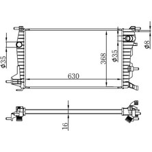 Oris Orıs BRN063016 - Radyatör Brazing Fluence 1.5 Dci Mek 630×368X16