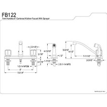 FB122 7-11/16-Inç Bacalı Reach Columbia 8-Inç Mutfak Bataryası Yan Püskürtücü, Parlak Krom