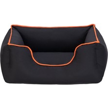Ozlstor Pet Comfort Alpha  Kedi ve Köpek Yatağı Siyah W Turuncu Biye S 60X50CM