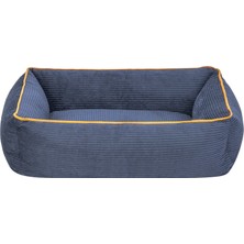 Ozlstor Pet Comfort Golf  Kedi ve Köpek Yatağı Parliament Mavi W Hardal Biye Xs 55X45CM