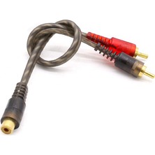 BK Teknoloji Rca Dişi - 2 Rca Erkek Ayırıcı Y Kablo Araç Ses Sistemi Için