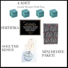 Granit 4 Adet Viski Taşı Soğutma Kesesinde Sertifikalı Babalar Günü Hediyesi