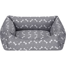 Ozlstor Pet Comfort Uniform Bone Gri-Beyaz Kedi ve Köpek Yatağı S 50X40CM