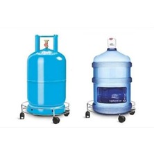 Tekerlekli Metal Damacana Tüp ve Saksı Taşıma Altlığı 360 Derece Dönebilen Dayanıklı Stand - Gavm