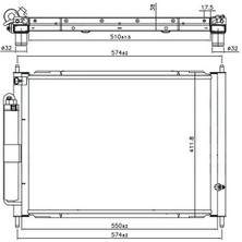 Oris Orıs CRN606038 - Radyatör Kondenser Tüplü Clıo Iıı-Modus 1.5 Dcı Mek Ac 510×382X18 16