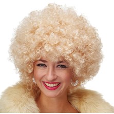 DecoTech Altın Renk Kıvırcık Afro Parti Peruğu (55476)