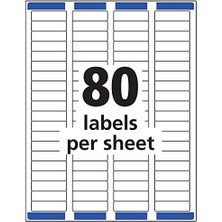 Posta Adresi Etiketleri, Lazer Yazıcılar, 2.000 Etiket, 1/2x1-3/4, Kalıcı Yapıştırıcı, Kolay Soyma, 5 PAKET(5267)