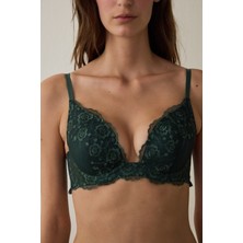 Penti Koyu Yeşil Wire Broderie Sütyen