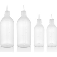 GastroPlast 4 Adet Şeffaf Plastik Yağdanlık (500 & 1000 Ml) - Sosluk, Yağdanlık, Ketçap Mayonez Şişesi - Isıya Dayanıklı