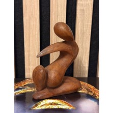 Ahşap El Yapımı Soyut Heykel  Dekoratif Ev Dekoru Sanat Eseri El Oyması Ahşap Figür  Myk Hediye ve Sanat Atölyesi