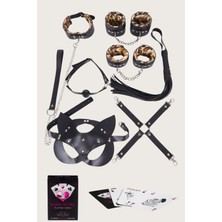 Dodes Dodes Sexy Görselli Oyun Kartı Kama Sutra 7'li Leopar Harness Set