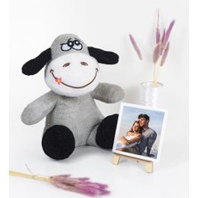 Şövaleli,çerçeveli Pelüş Ayıcık,ofis Hediyesi Fotoğraflı,20-25 cm Ayıcık,civciv,eşek,,inek,fil,,tavşan,hediye (Eşek)