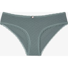 Penti Koyu Gri Kalp Desenli Pointel Düşük Bel Hipster Külot