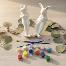 Çiçekli Atölye Kurbağa ve Tavşan Tütsülük Boyama Seti Sevgili Boyama Eğlenceli Aktivite