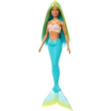 Bebek Mavi ve Sarı Renkli Saçları, Turkuaz Kuyruğu ve Saç Aksesuarıyla Deniz Kızı Bebek HRR03