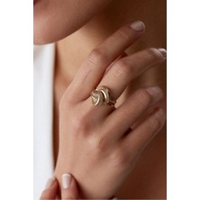 Oroline Kuyumculuk 14 Ayar Altın Şık Fantezi Kadın Yüzük