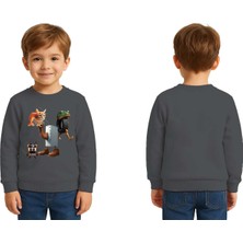 Sedirli Unisex Braınrot Baskılı Çocuk Swaetshirt 3 Iplik Şardonlu