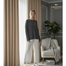 Groster Spor Bej Blackout, Işık Güneş Geçirmez Karartma Perde Güneşlik, Fon Perde Pilesiz  [enxboy]